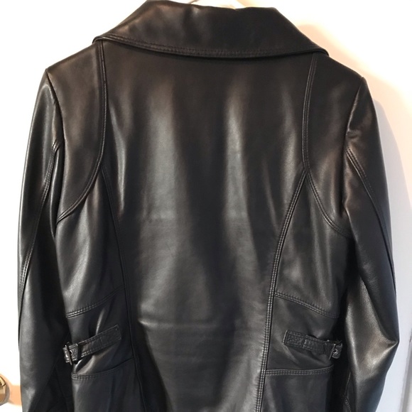 Andrew Marc Black leather jacket - Picture 2 of 6